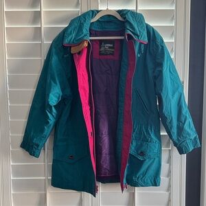 Vintage London Fog teal and pink 90s retro jacket